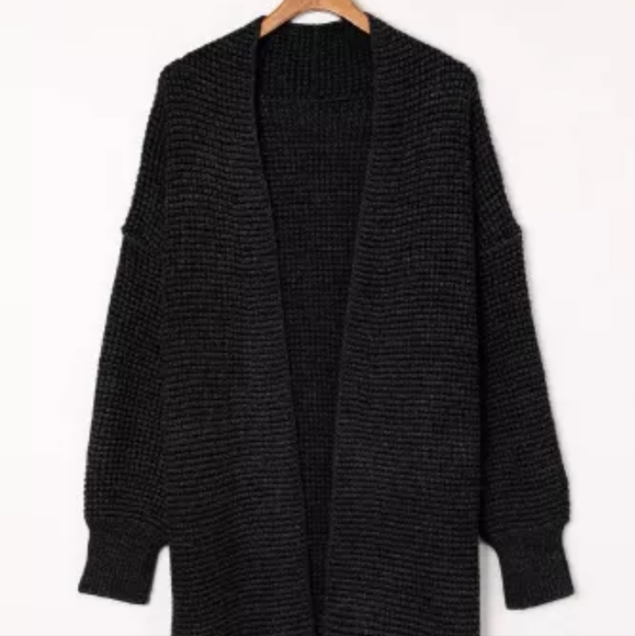 1 XL left 😊New Black Plaid Knitted Long Open Front Cardigan💔clearance price - Picture 11 of 16